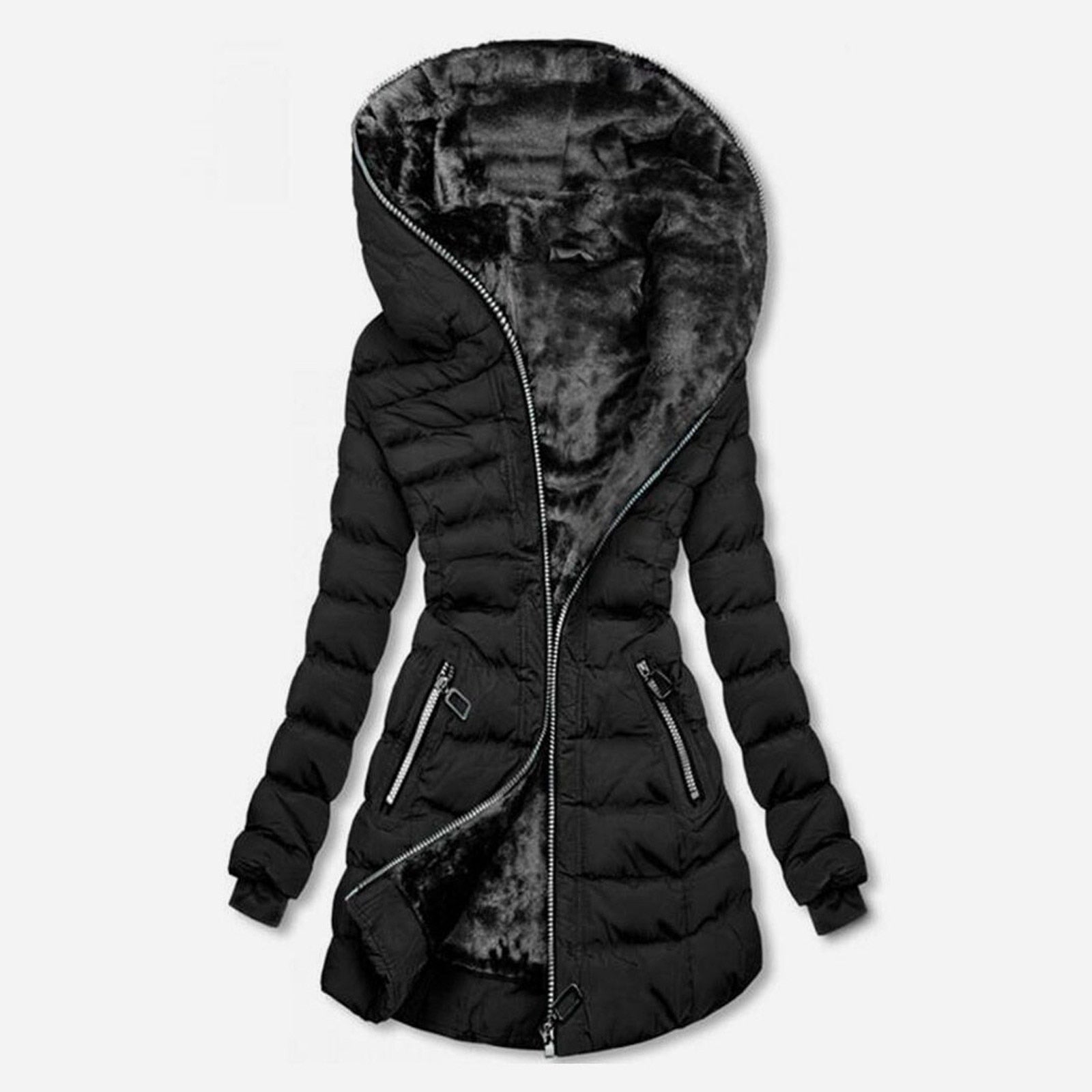 Alexia | Warm wattierte Damen-Kunstpelz-Pufferjacke