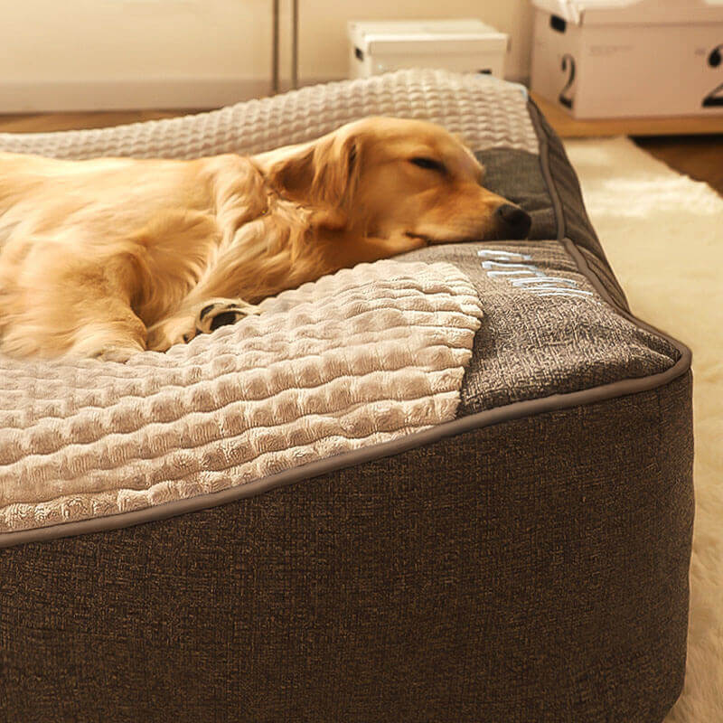 Orthopädisches Hundebett aus Kristallsamt mit Erhöhter Kopfstütze – Komfortabel für Hunde aller Größen, Ideal für Gesunde Haltung-3