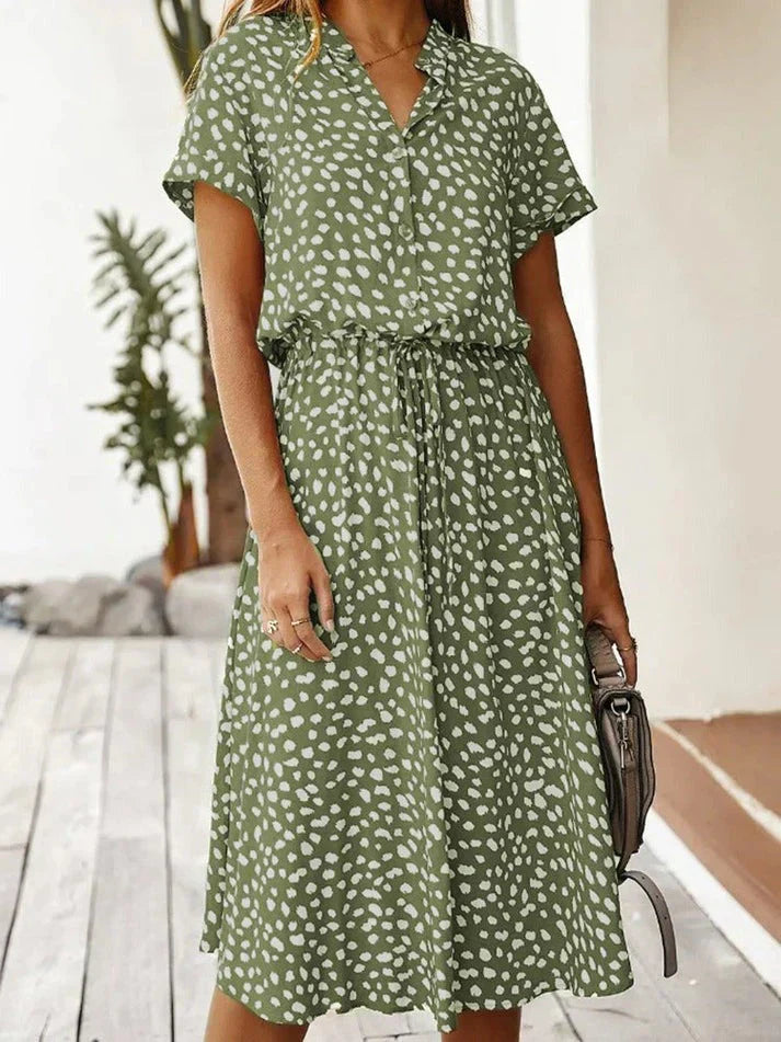 ZARAH – Boho Midi Kleid mit Blumenmuster und V-Ausschnitt