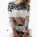 Sofia Venetti Leopard - Moderner dreifarbiger Pullover mit Leopardenmuster für Damen