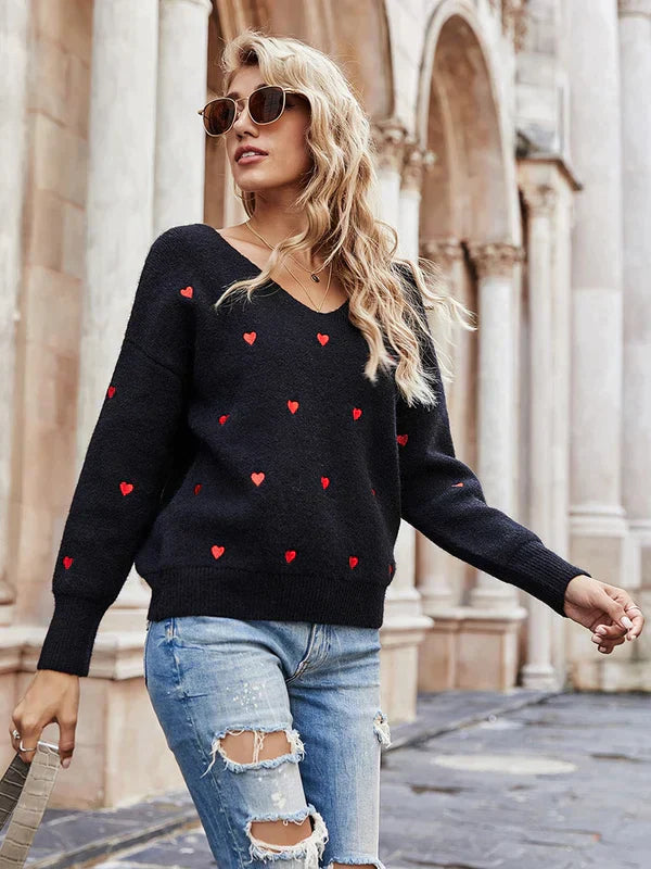 Sofia Venetti Amor - Warmer Pullover mit Herzmuster für Damen