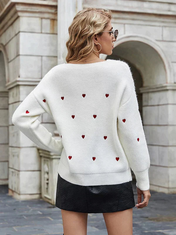 Sofia Venetti Amor - Warmer Pullover mit Herzmuster für Damen