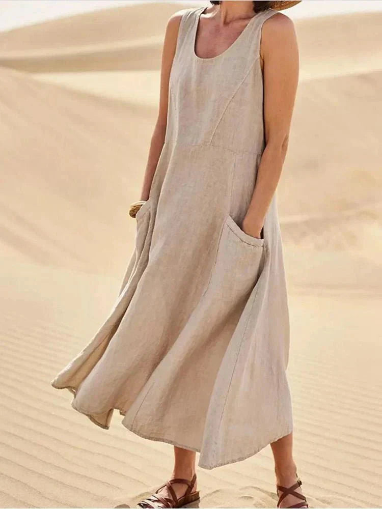 LUNA – Langes Maxikleid Mit Taschen Für Den Alltag