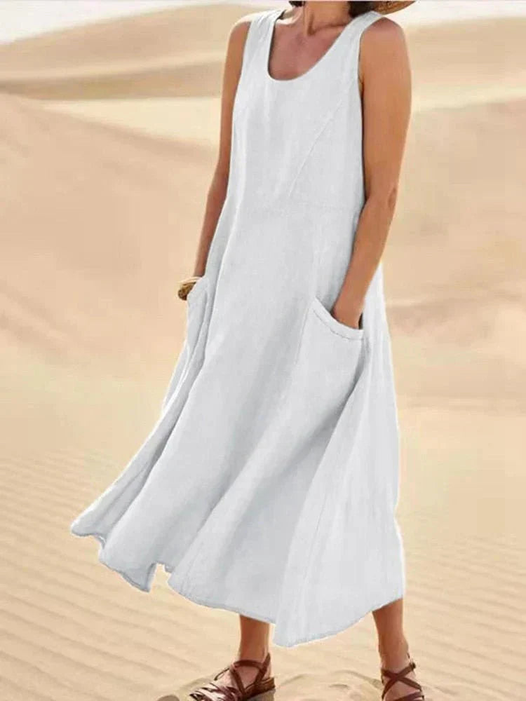 LUNA – Langes Maxikleid Mit Taschen Für Den Alltag