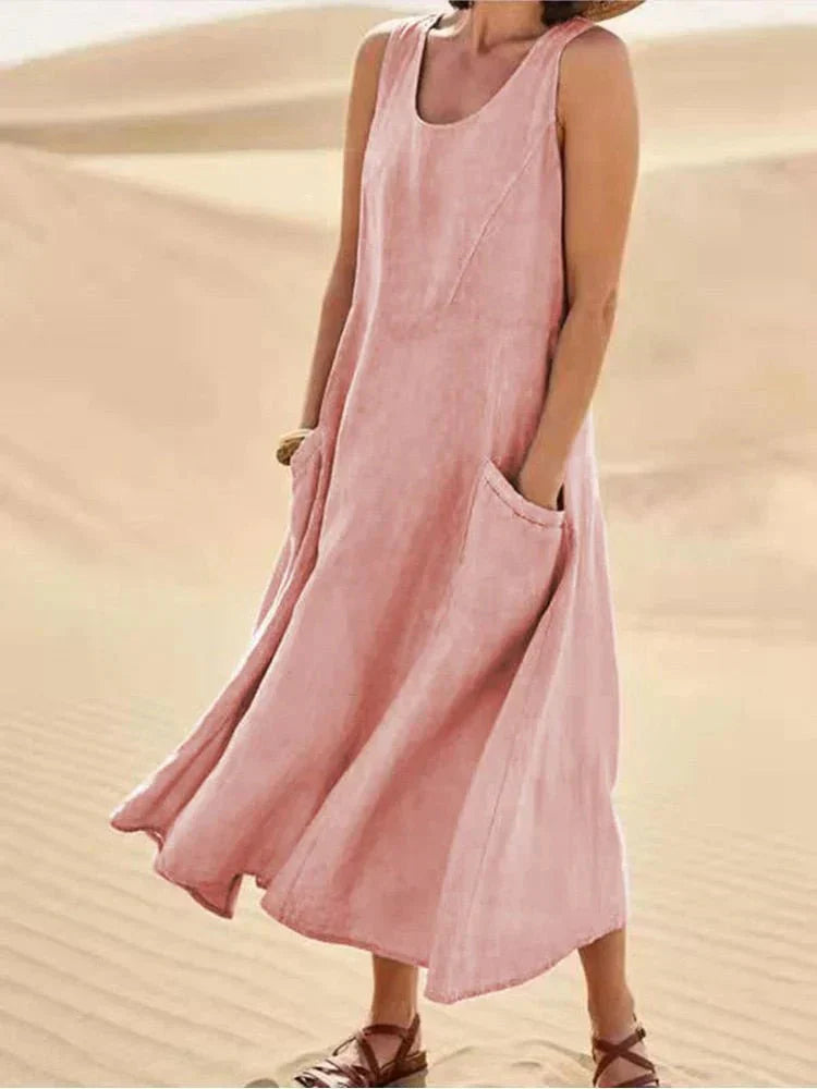 LUNA – Langes Maxikleid Mit Taschen Für Den Alltag