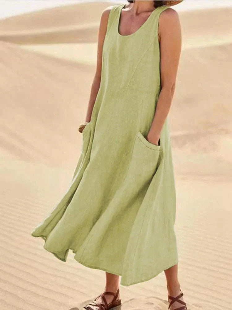 LUNA – Langes Maxikleid Mit Taschen Für Den Alltag