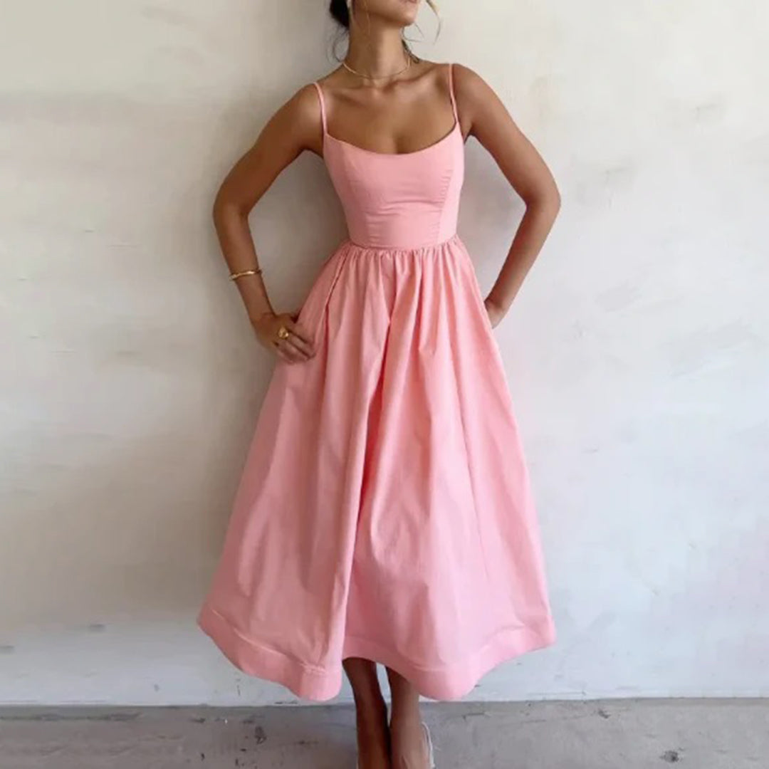 Damen Abendkleid Elegantes Midikleid Hochwertiger Stoff Schmeichelhafte Passform S-3XL-1