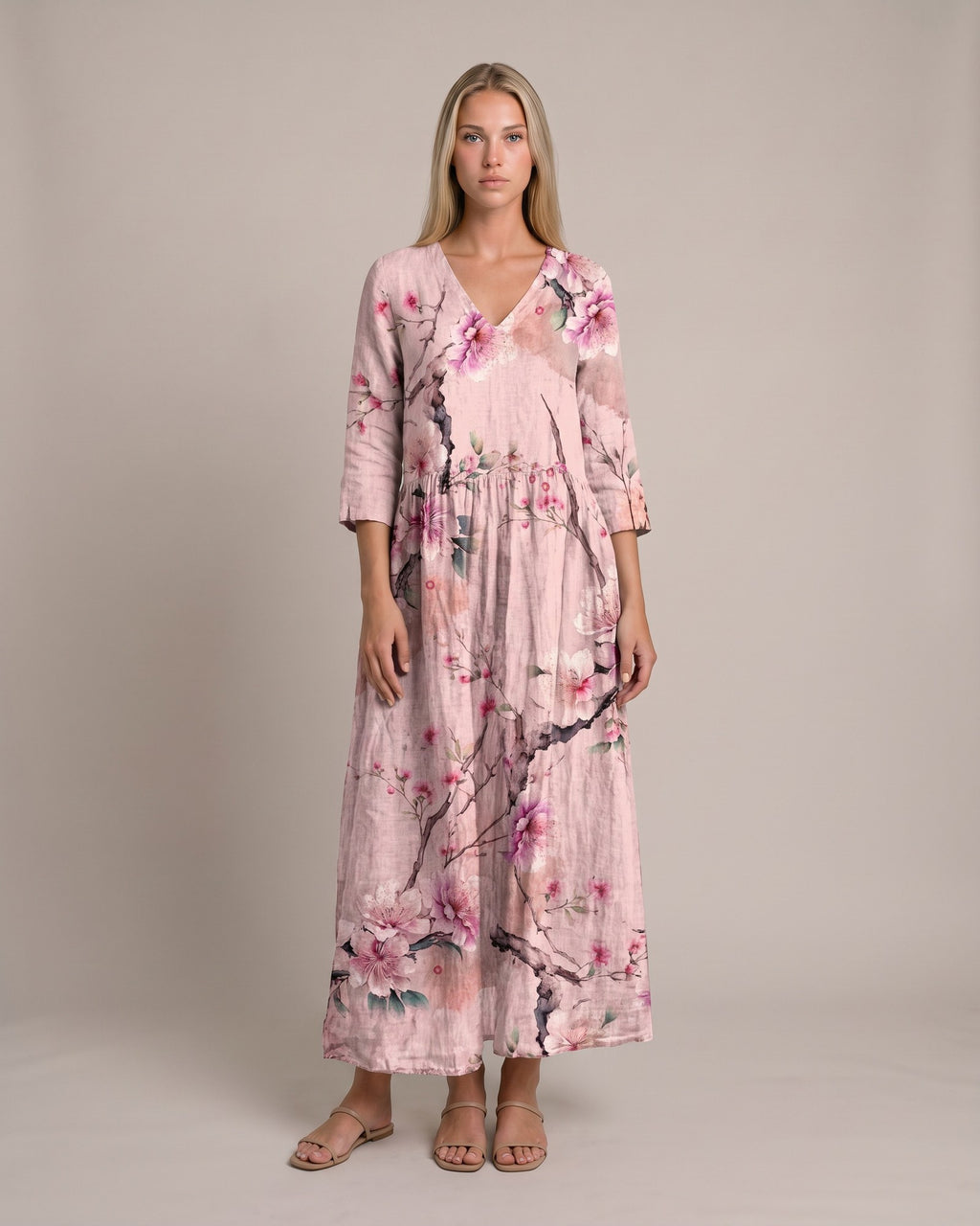 Model im Cella Maxikleid - Rosa - zweite Ansicht