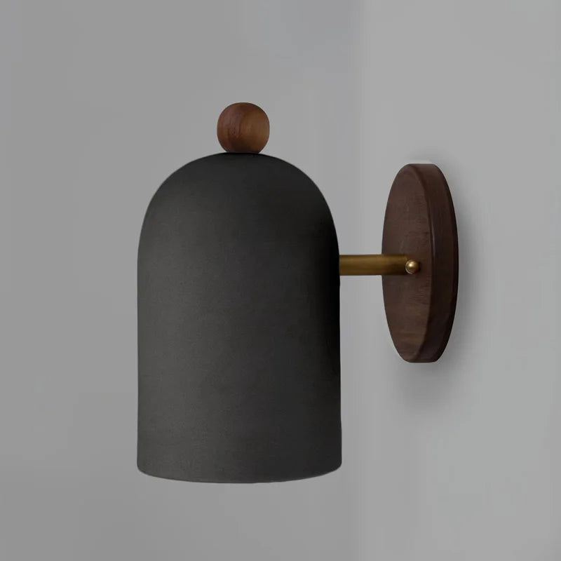 Wabi-Sabi Wandlampe aus Walnussholz - Elegante LED Wandleuchte für Wohnzimmer und Schlafzimmer, Energieeffizient und Modern-3
