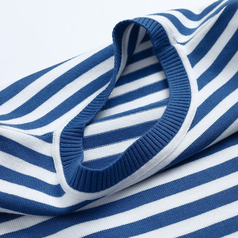 Damen Langarm-Top Gestreift Entspanntes Design Atmungsaktiver Stoff S M L-4