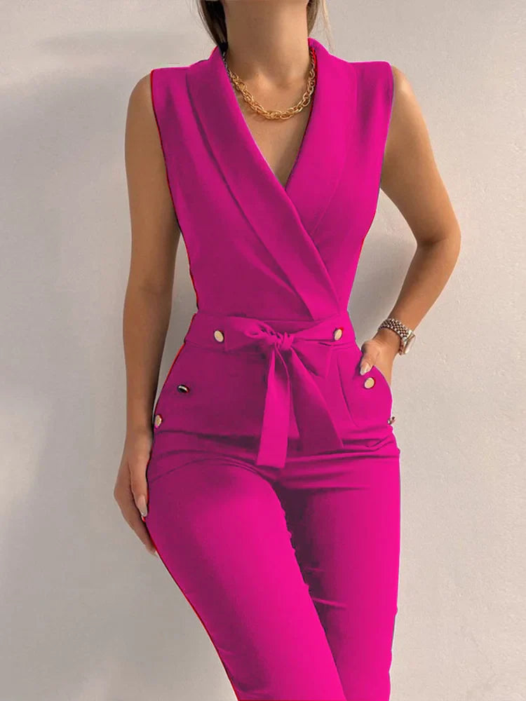 ARIA – Eleganter V-Ausschnitt Jumpsuit für besondere Anlässe