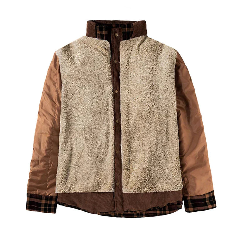 Braune Flanelljacke mit Fleece-Futter