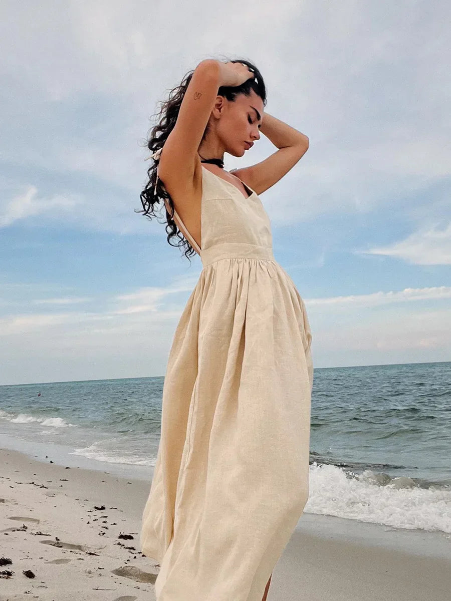 CLARA – Elegantes Luxuriöses Sommerkleid aus Baumwolle