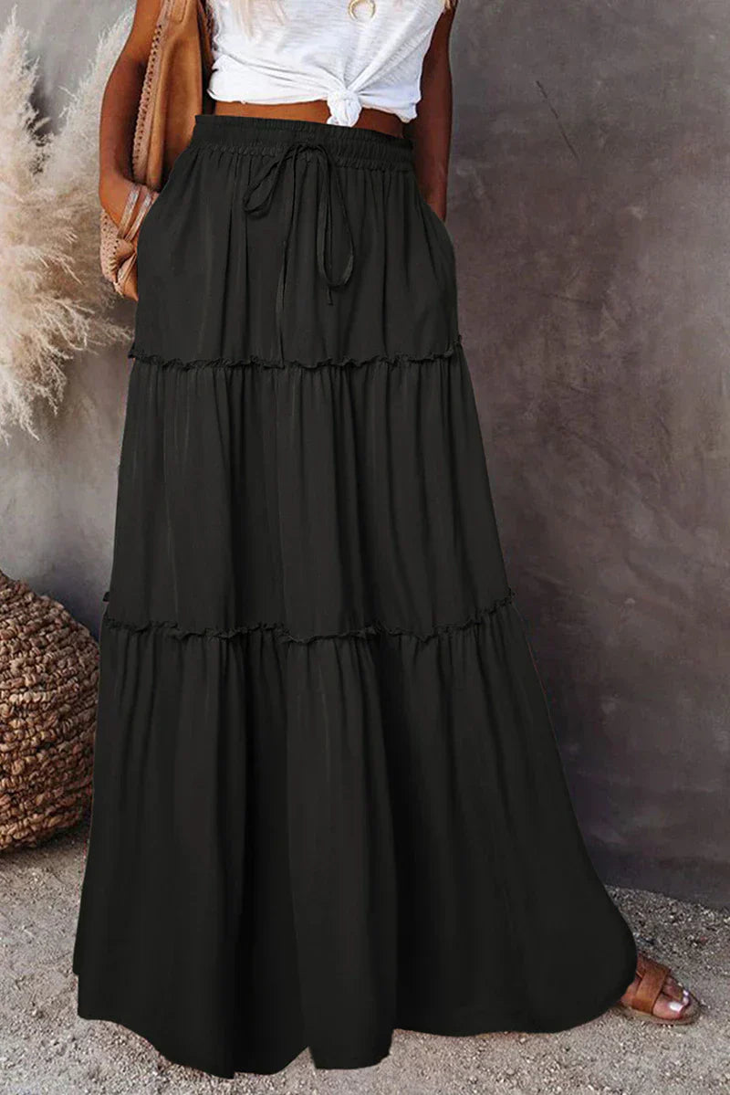 Damen Tüllrock Hohe Taille Elastisch Leicht Sommer Rock S M L XL-1