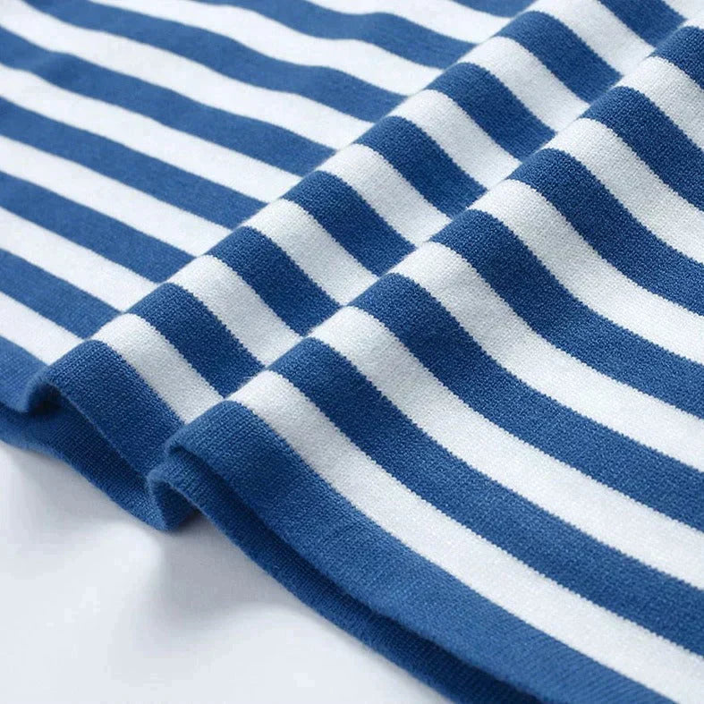 Damen Langarm-Top Gestreift Entspanntes Design Atmungsaktiver Stoff S M L-5