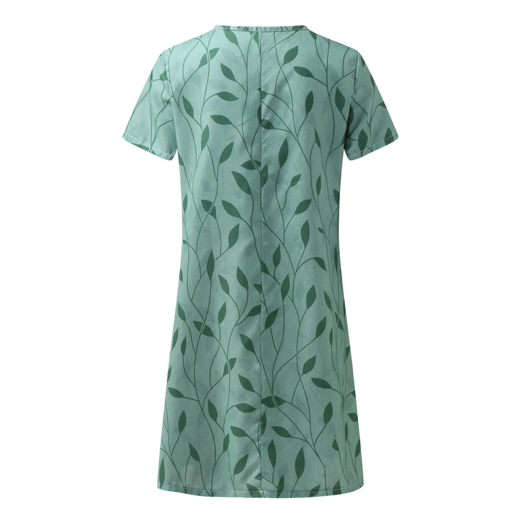 SERAPHINA – Elegantes V-Ausschnitt Sommerkleid aus Baumwolle