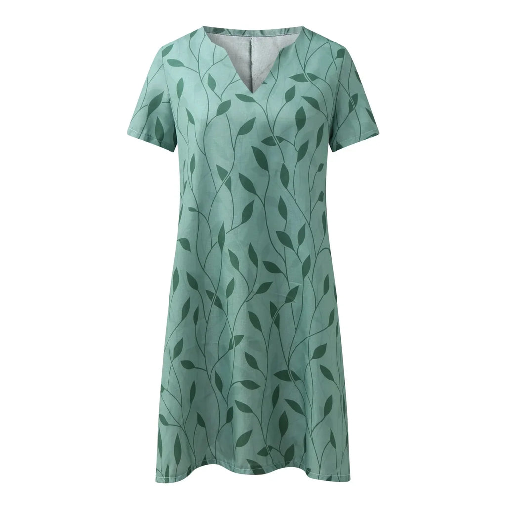 SERAPHINA – Elegantes V-Ausschnitt Sommerkleid aus Baumwolle