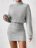Damenpullover Hoher Kragen Herbst Winter 100% Acryl Gemütlicher Strickpullover in S M L XL-1