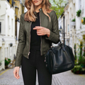 EleganteSynth - Damenmode Lederjacke