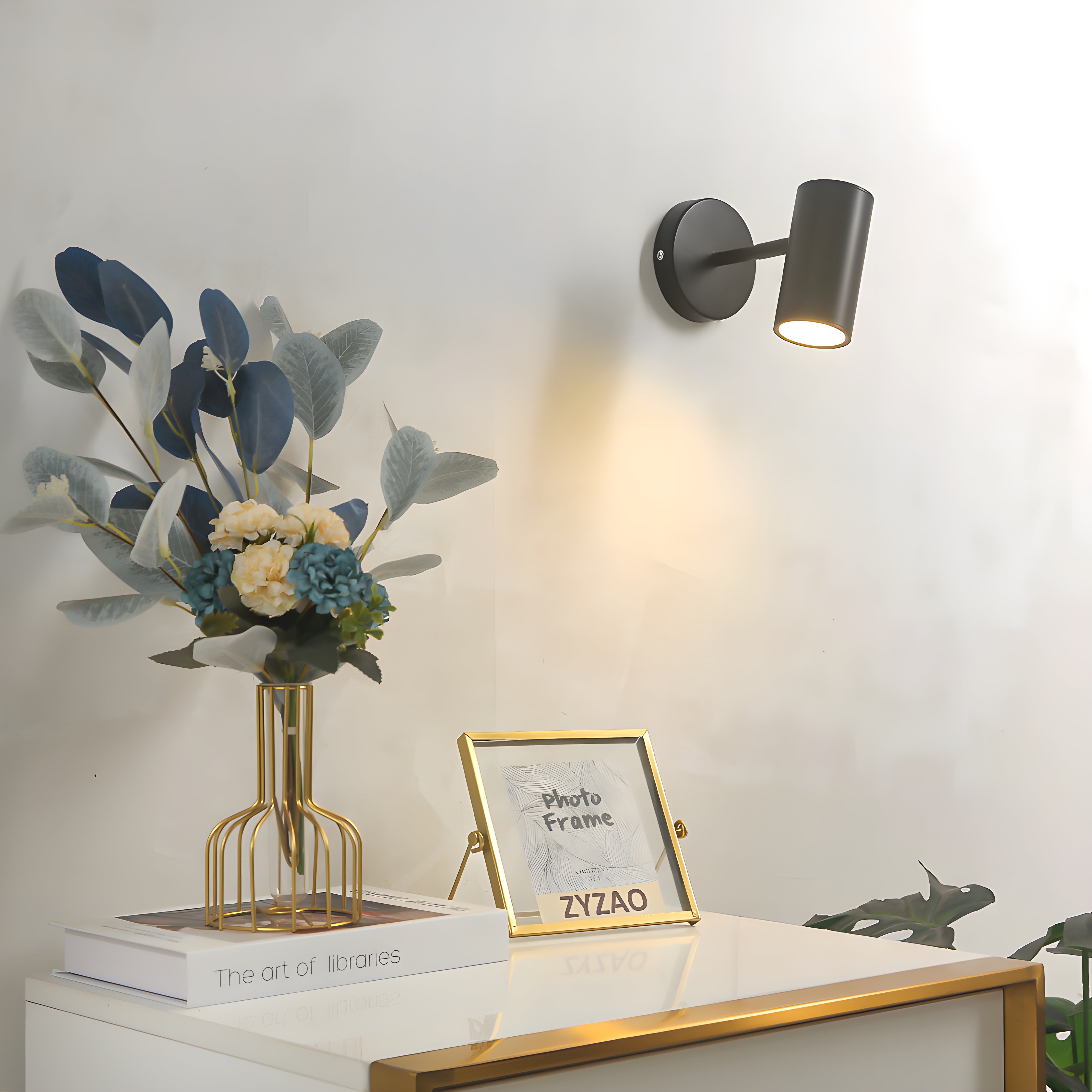 Verstellbare LED-Wandlampe Schwarz im Nordischen Stil - Hochwertige Metall- und Acrylkonstruktion für Innenräume-3
