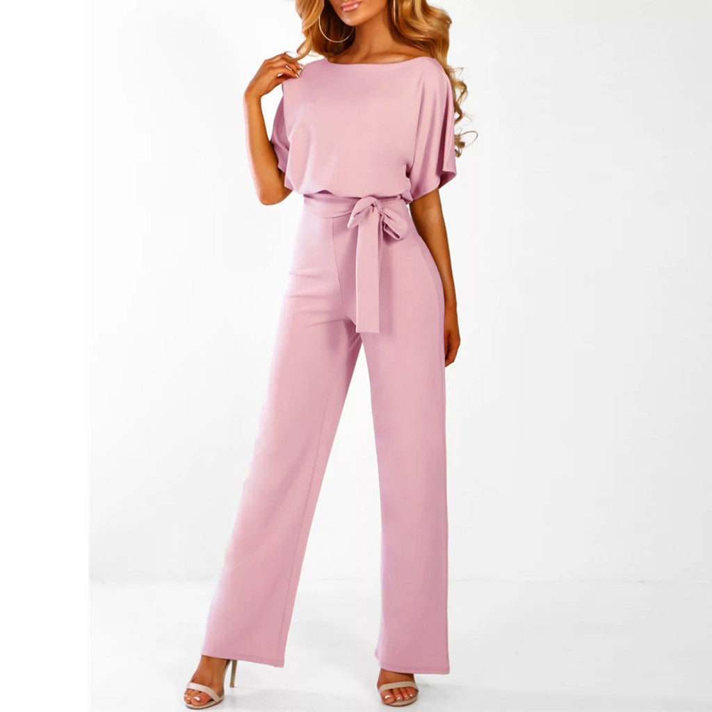 Variant image for Damen Jumpsuit Elegant Dunkelblau Festlich Sommer Baumwolle Polyester Bequem-25
