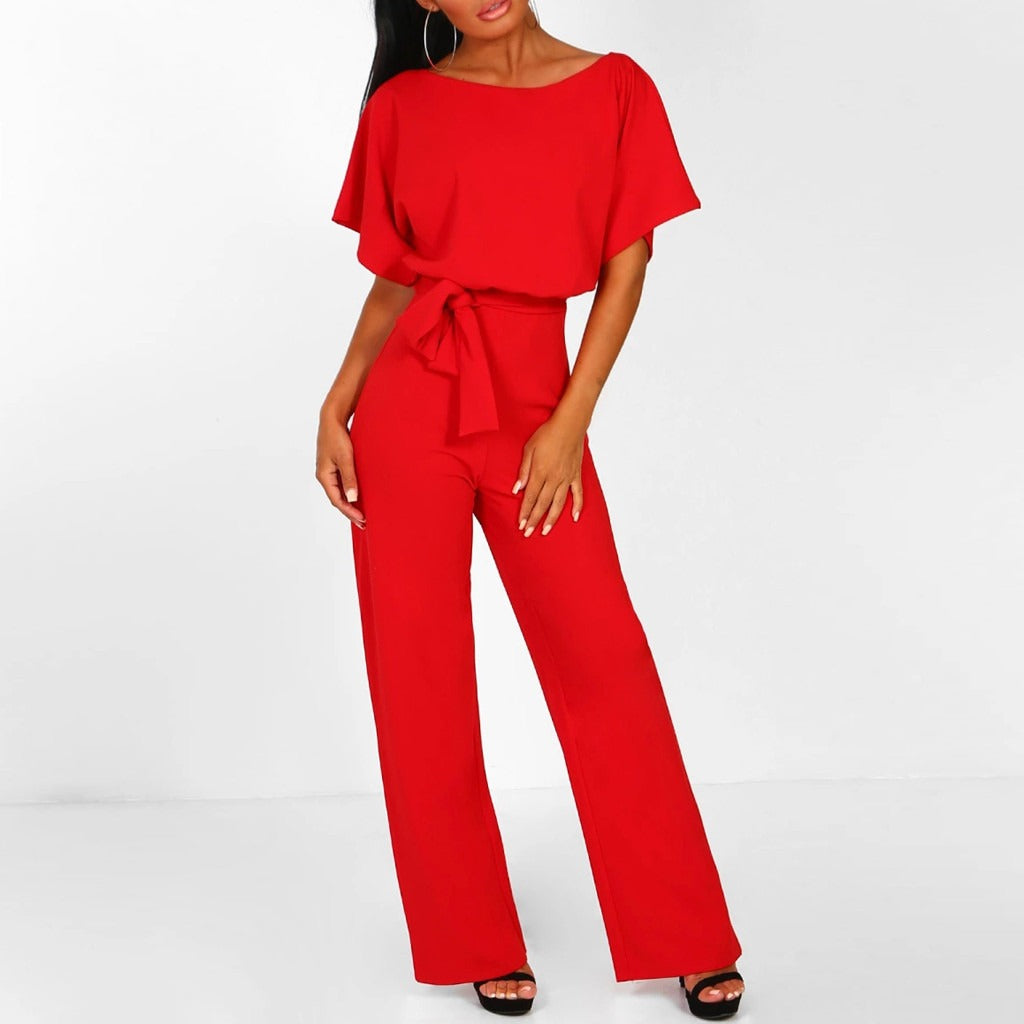 Variant image for Damen Jumpsuit Elegant Dunkelblau Festlich Sommer Baumwolle Polyester Bequem-31