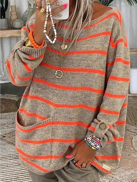 Leonies – Schicker Gestreifter Pullover Mit Rundhalsausschnitt