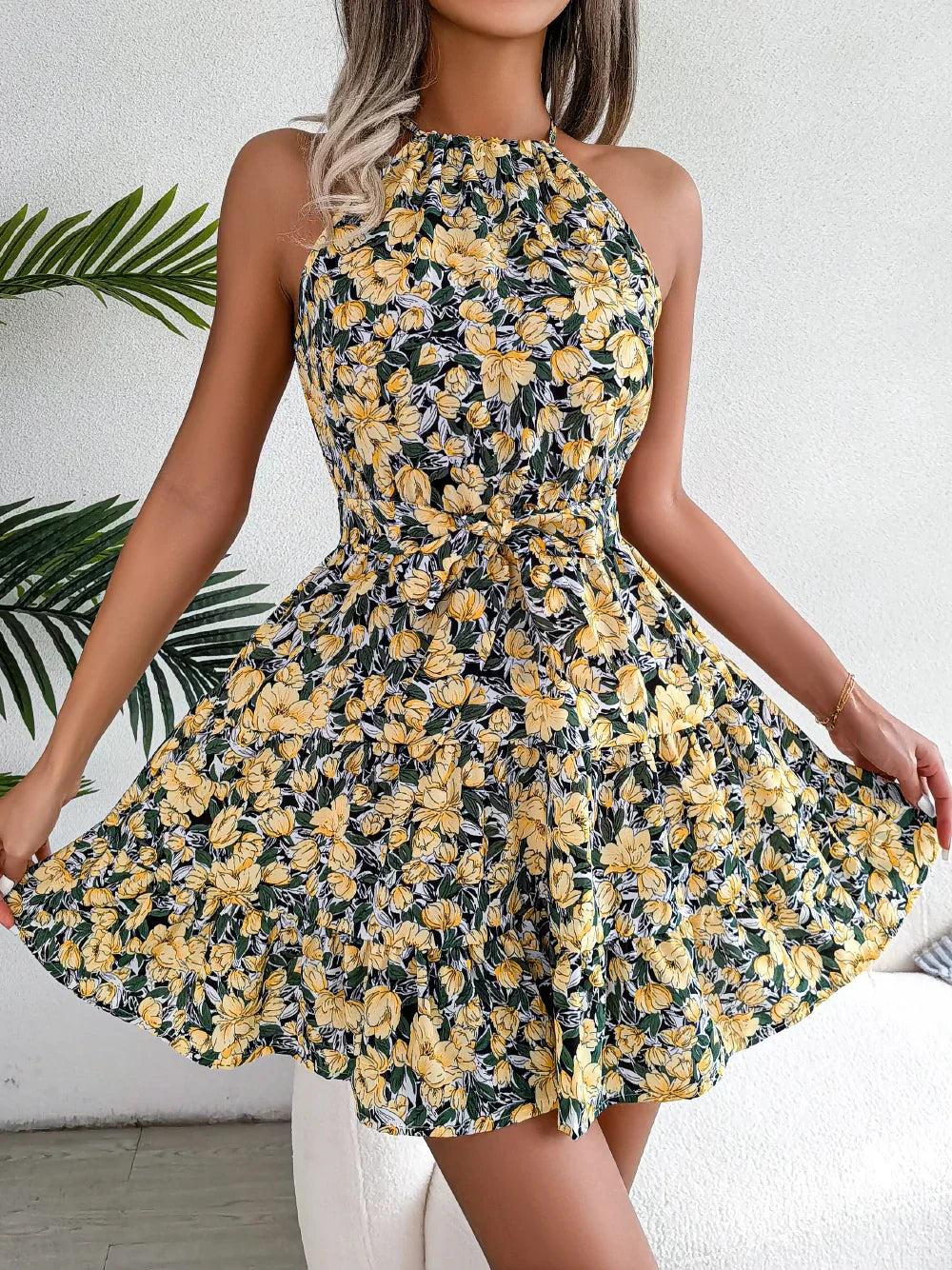 Variant image for Damen Blumenkleid Floral Sommer Leicht Atmungsaktiv S M L XL-13