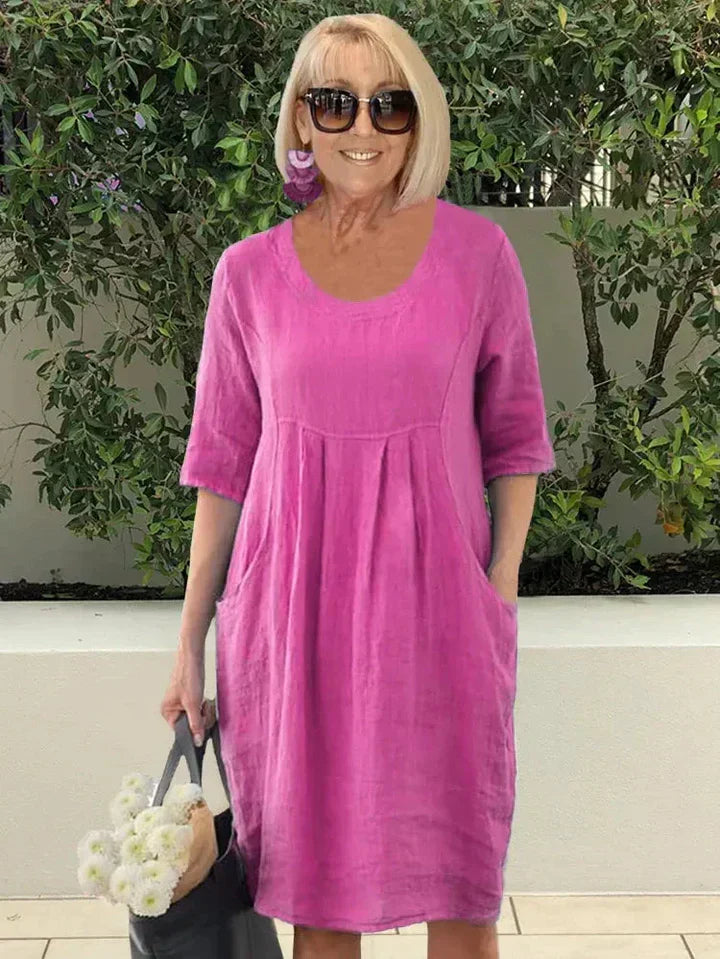 ARIA – Lässiges Baumwollmischkleid mit weitem Schnitt