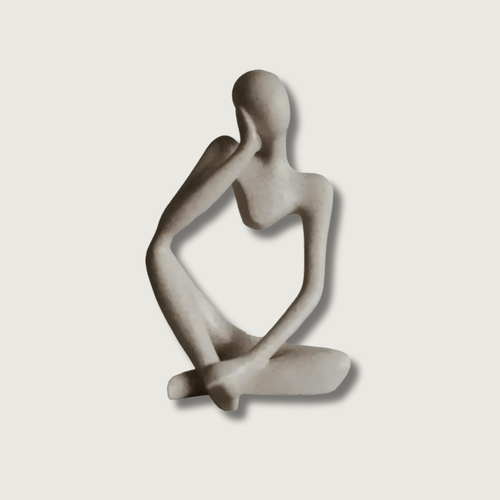 Abstrakte Denkerskulptur aus Handgefertigtem Harz - Kunstobjekt für Zuhause und Büro, 23 cm hoch, Einzigartiges Design-2