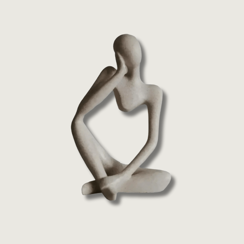 Abstrakte Denkerskulptur aus Handgefertigtem Harz - Kunstobjekt für Zuhause und Büro, 23 cm hoch, Einzigartiges Design-2