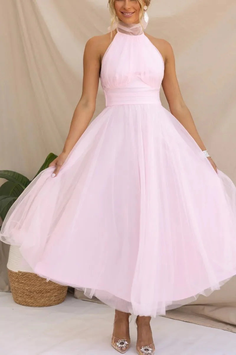 Variant image for Damen Abendkleid Lang Elegant Schwarz Aprikose Weiß Rosa für Hochzeit Cocktailparty-9