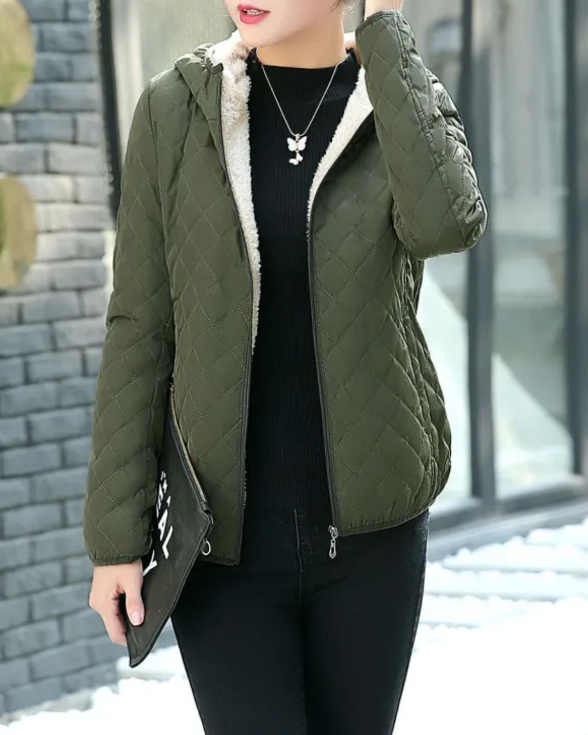 Armeegrüne Stylische Winterjacke