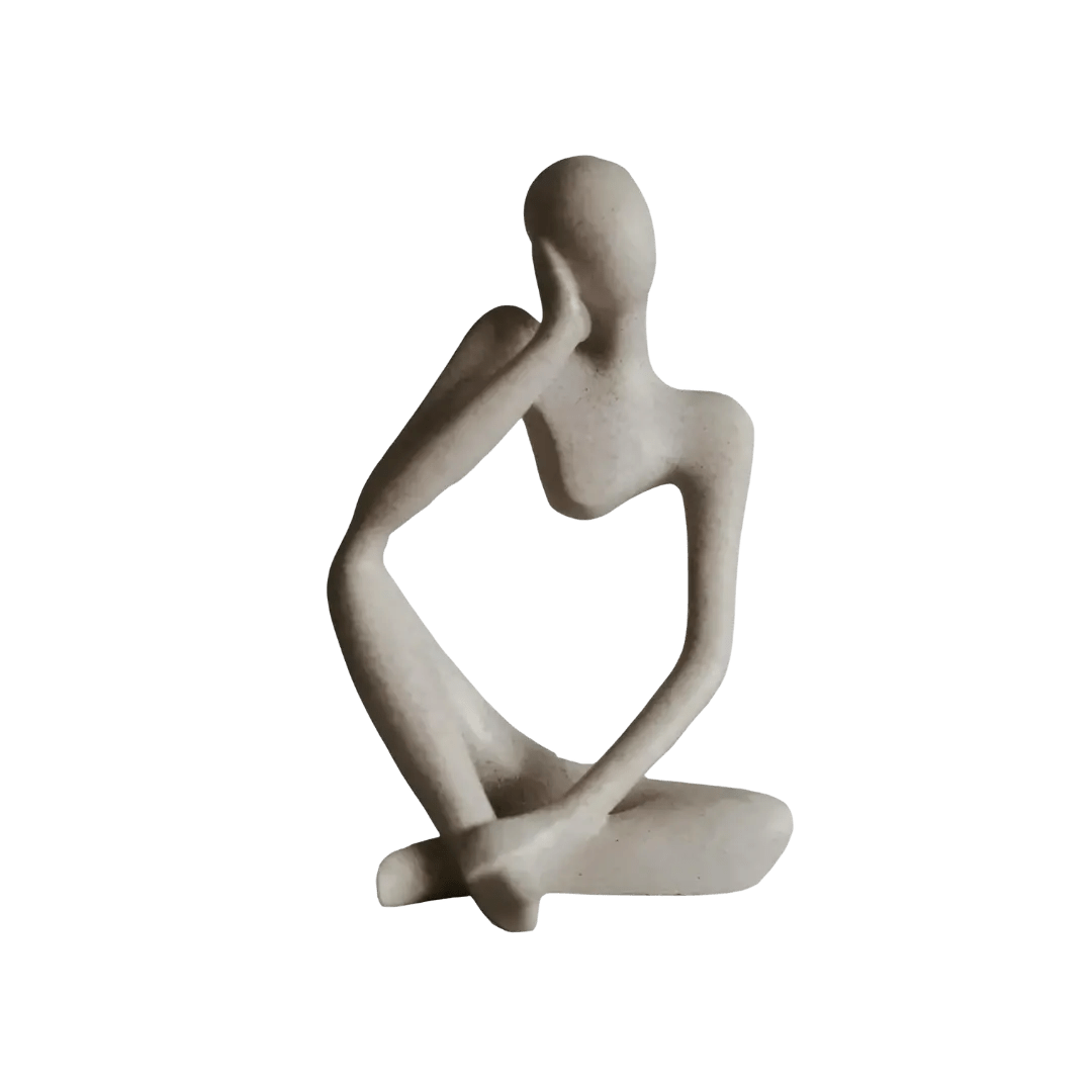 Abstrakte Denkerskulptur aus Handgefertigtem Harz - Kunstobjekt für Zuhause und Büro, 23 cm hoch, Einzigartiges Design-3