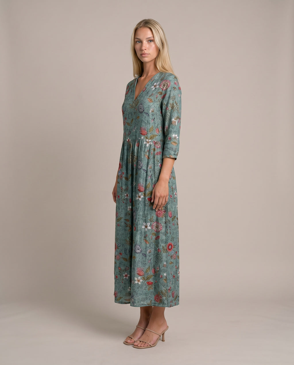 Cella Luftiges Sommerkleid für Damen in Grün mit floralem Muster