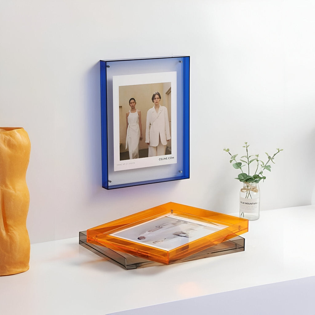 Farbiger Transparenter Acrylbilderrahmen Rechteckig in Verschiedenen Größen - Modernes Design für Fotos-3