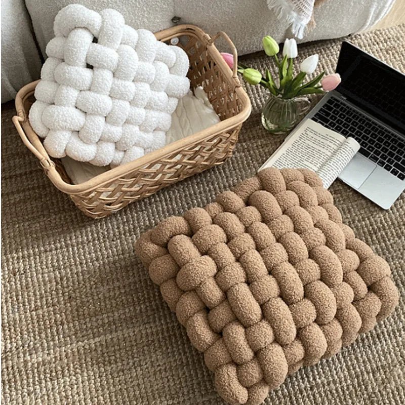 Buntes Plüsch Knotensofa-Kissen in Klein und Groß - Weiches Sitz- und Rückenkissen für Modernes Wohndesign-4