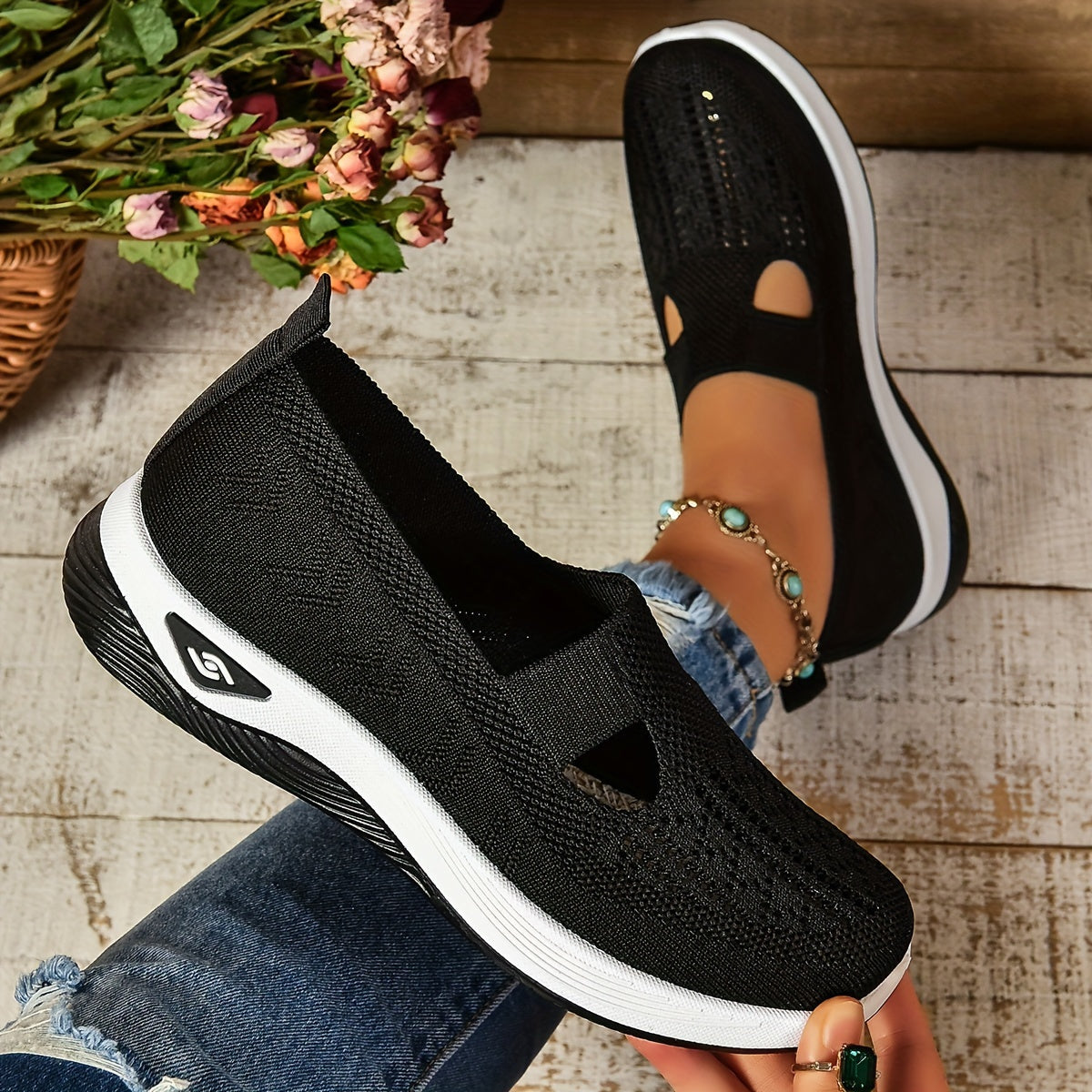 Damen Slipper Komfort Schwarz Orthopädisch Mit Fußgewölbeunterstützung Größe 36-42-4
