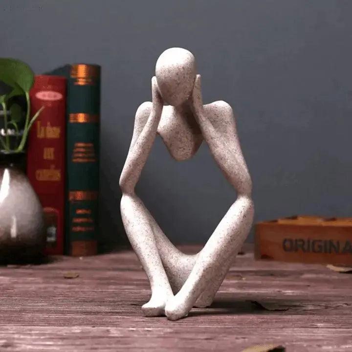 Variant image for Abstrakte Denkerskulptur aus Handgefertigtem Harz - Kunstobjekt für Zuhause und Büro, 23 cm hoch, Einzigartiges Design-3
