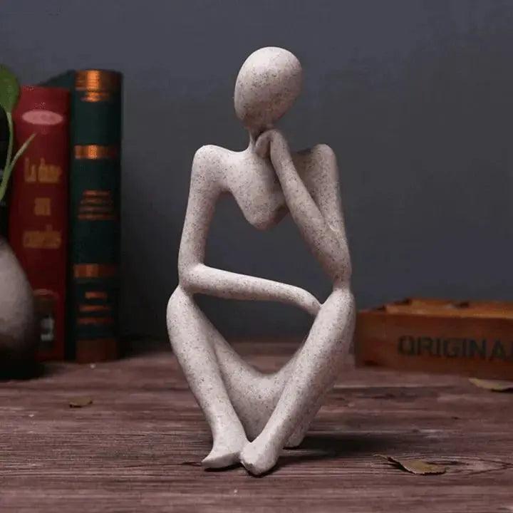 Variant image for Abstrakte Denkerskulptur aus Handgefertigtem Harz - Kunstobjekt für Zuhause und Büro, 23 cm hoch, Einzigartiges Design-2