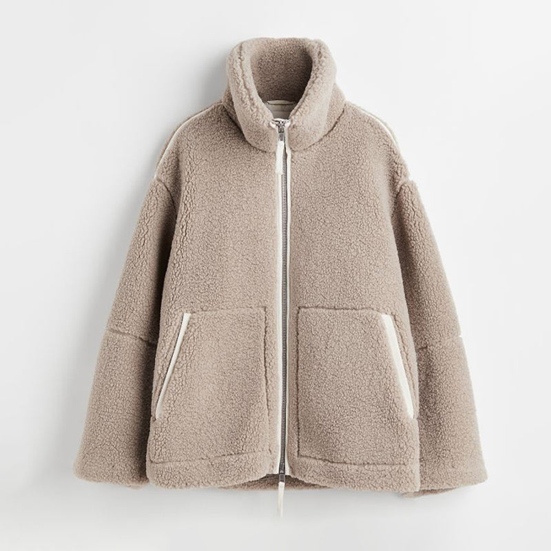 Marie - Moderne warme Teddyfleece-Sherpa-Jacke für Damen