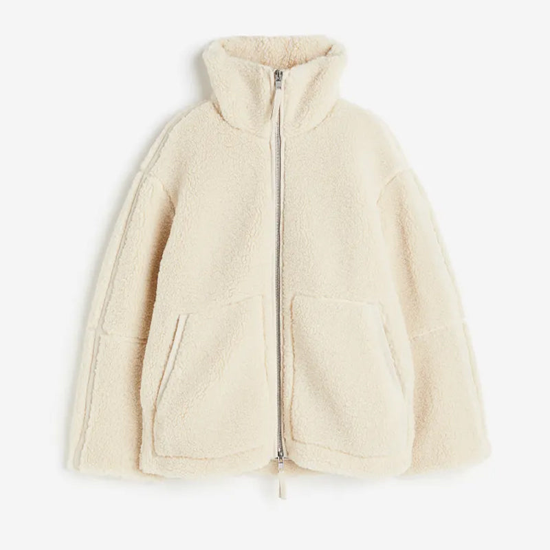 Marie - Moderne warme Teddyfleece-Sherpa-Jacke für Damen