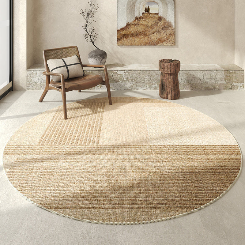 Waschbarer Runder Teppich 120 cm - Modernes Minimalistisches Design mit Rutschfester Unterlage für Wohnzimmer und Schlafzimmer-3
