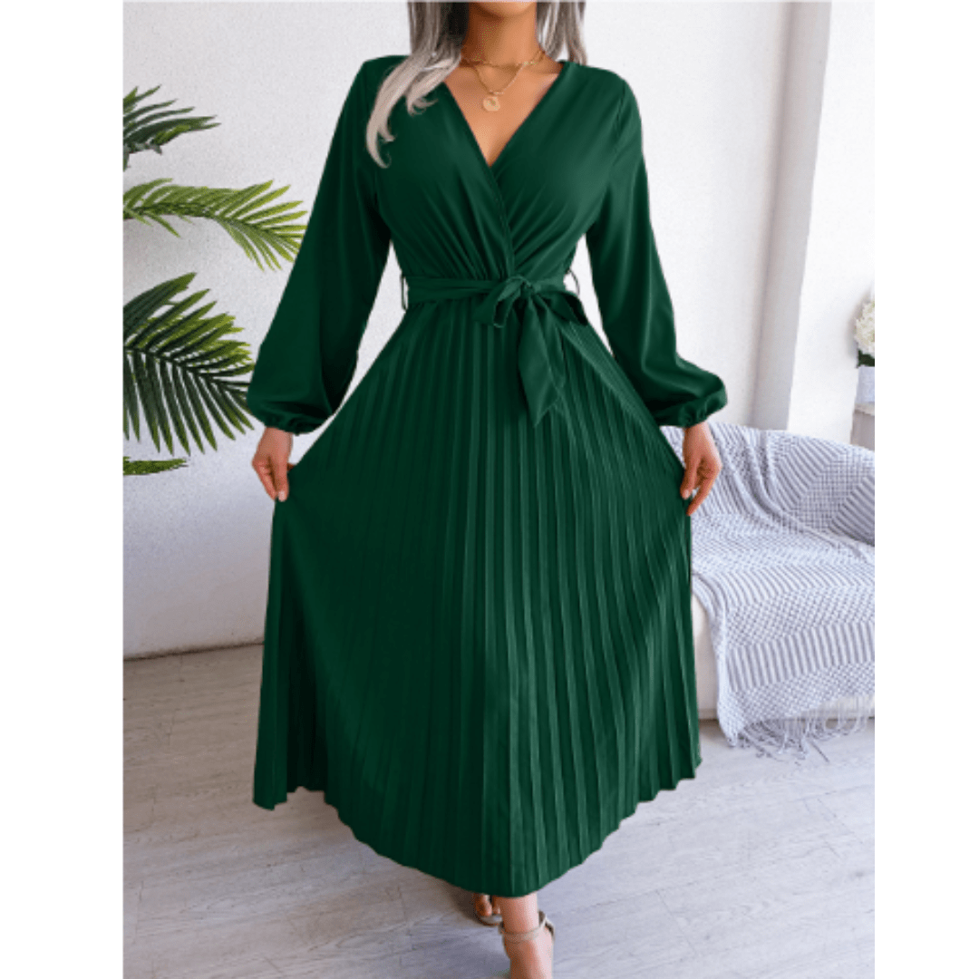 Damen Maxikleid Festlich Rosa V-Ausschnitt Elegantes Design für Hochzeiten und Sommeranlässe-1