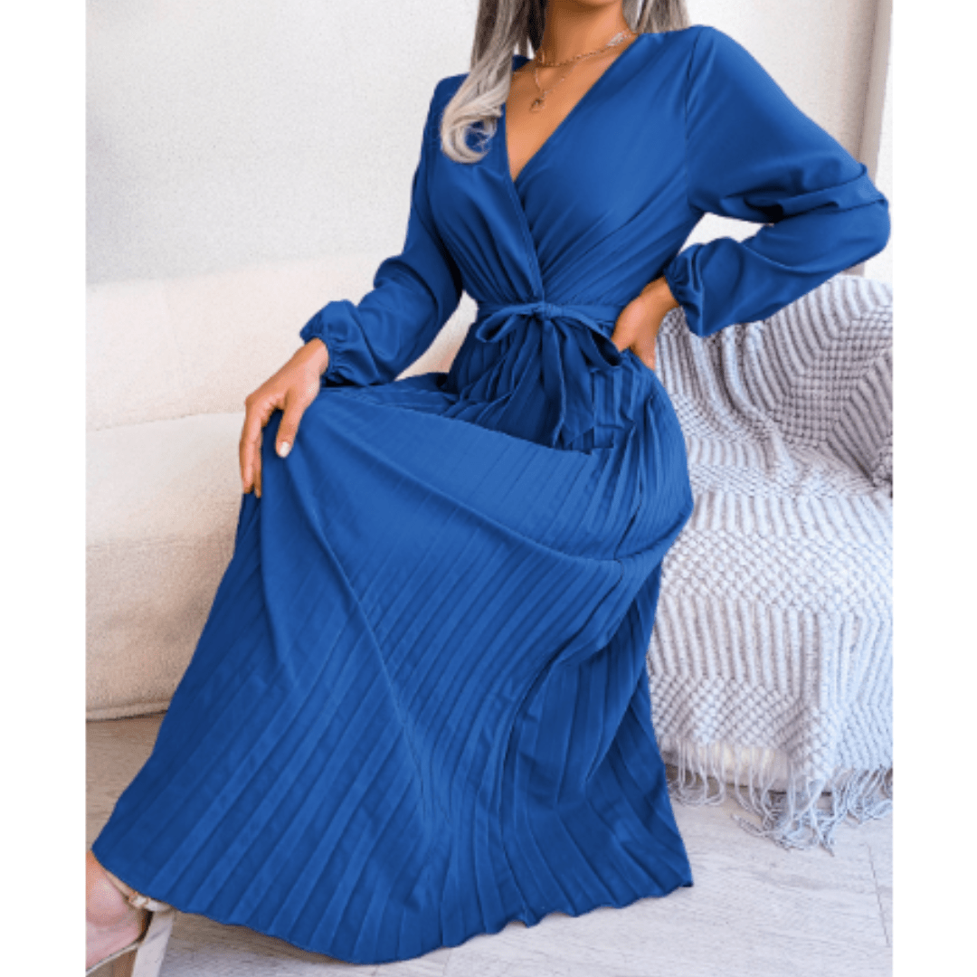 Damen Maxikleid Festlich Rosa V-Ausschnitt Elegantes Design für Hochzeiten und Sommeranlässe-4