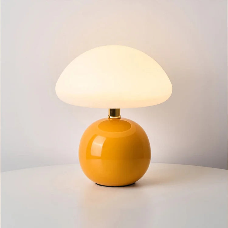 Variant image for Elegante Tischlampe aus Keramik mit Warmweißer LED-Beleuchtung - Kompakte Nachttischlampe in Cremefarben, Ø 20 cm-3