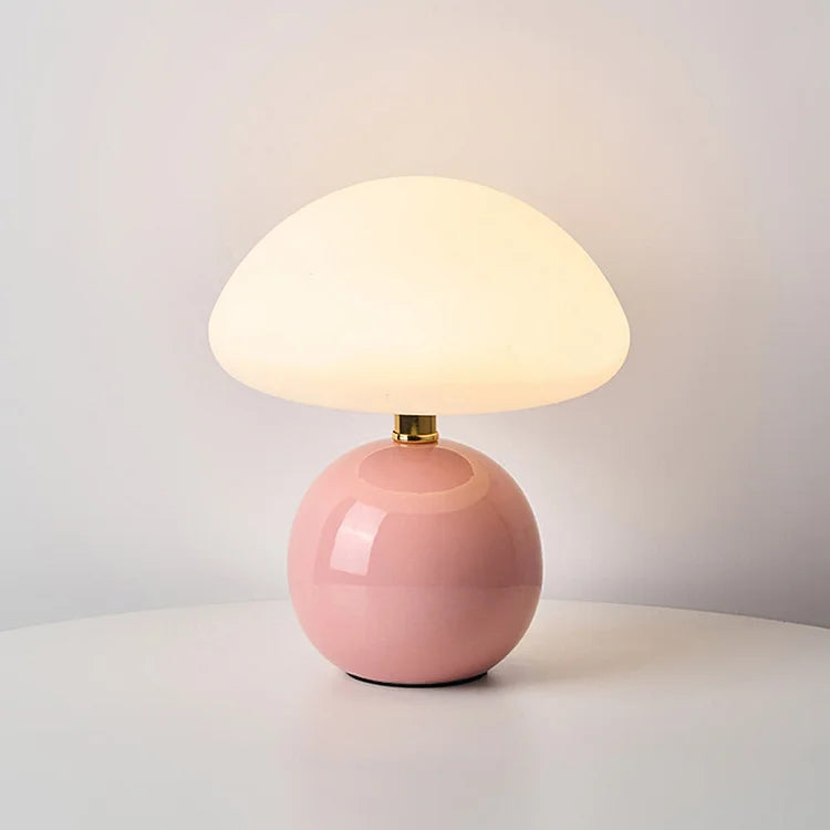 Variant image for Elegante Tischlampe aus Keramik mit Warmweißer LED-Beleuchtung - Kompakte Nachttischlampe in Cremefarben, Ø 20 cm-4