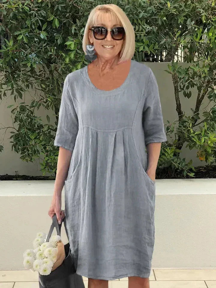 ARIA – Lässiges Baumwollmischkleid mit weitem Schnitt