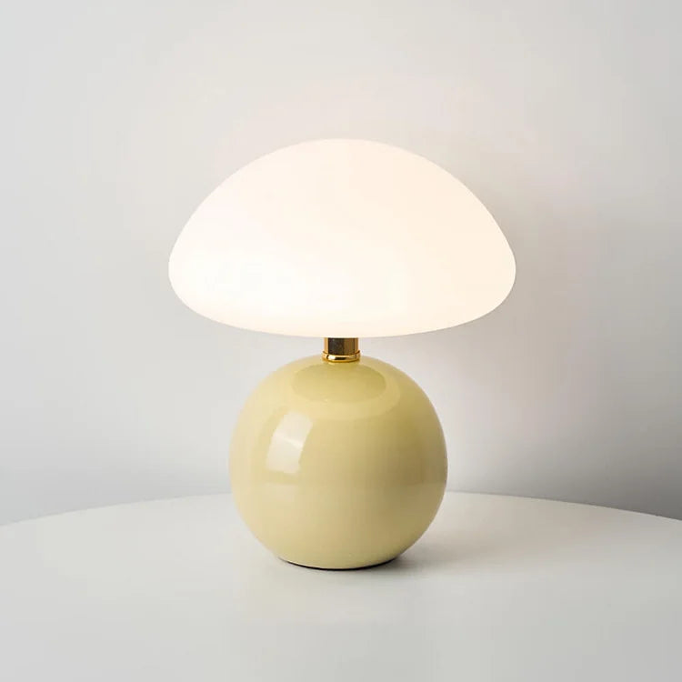 Variant image for Elegante Tischlampe aus Keramik mit Warmweißer LED-Beleuchtung - Kompakte Nachttischlampe in Cremefarben, Ø 20 cm-2
