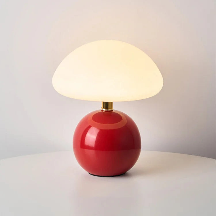 Variant image for Elegante Tischlampe aus Keramik mit Warmweißer LED-Beleuchtung - Kompakte Nachttischlampe in Cremefarben, Ø 20 cm-5